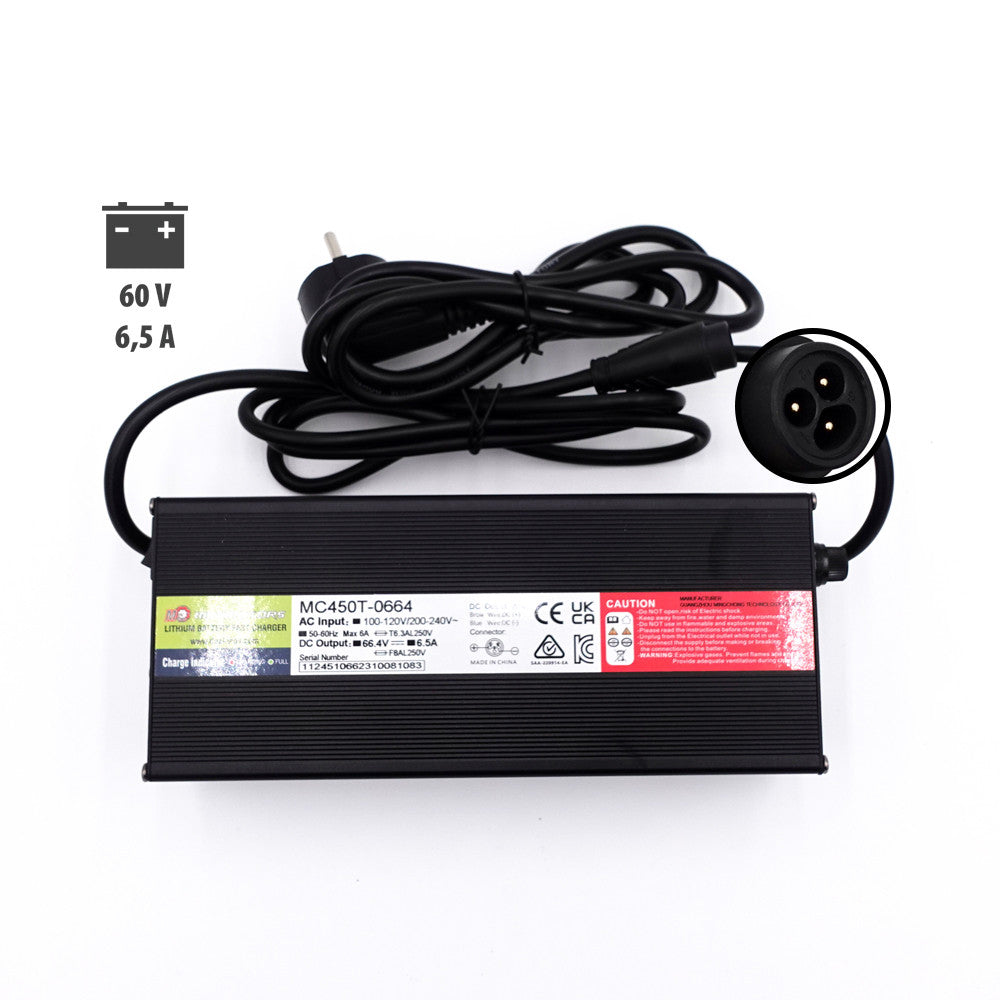 Chargeur rapide Dualtron 60V 6,5A LP-16 Electrique Performance