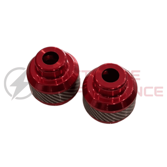 Cache boulon rouge carbone