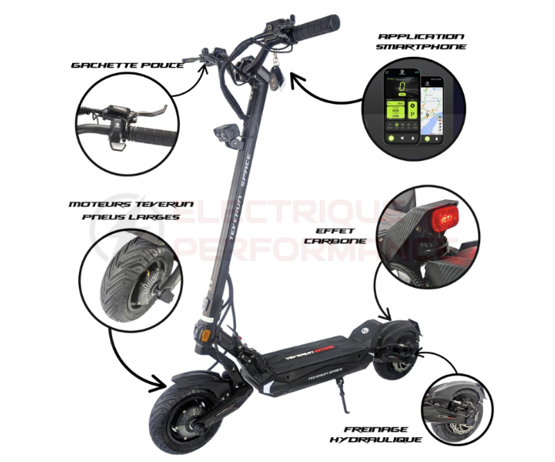 TROTTINETTE ELECTRIQUE TEVERUN SPACE 52V 18AH Electrique Performance