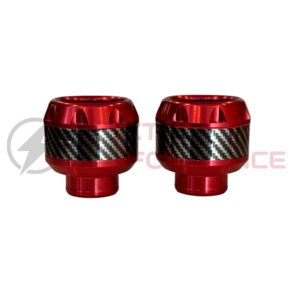 Cache boulon rouge carbone