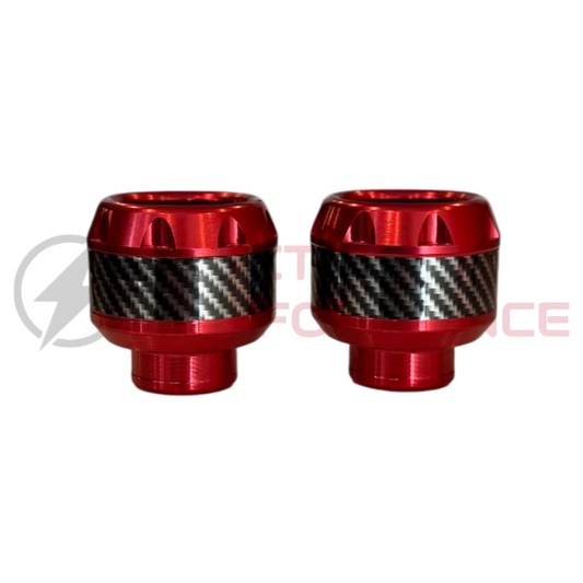 Cache boulon rouge carbone