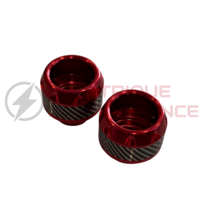 Cache boulon rouge carbone