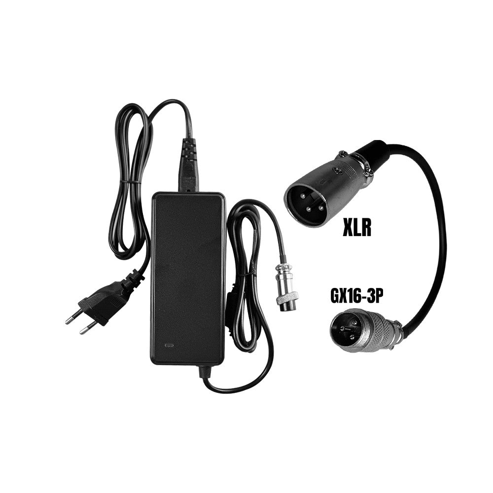 Pack Chargeur avec adaptateur 36V ➡️ 42V / 2A (connecteur XLR)