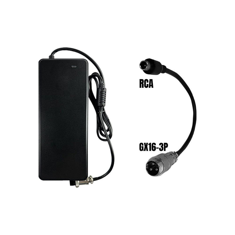 Pack Chargeur 48V ➡️ 54.6V / 2A (GX16+ Adaptateur RCA)