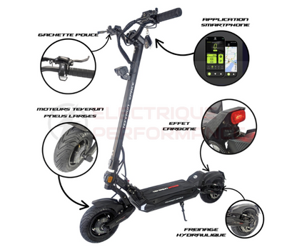 TROTTINETTE ELECTRIQUE TEVERUN SPACE 52V 18AH Electrique Performance