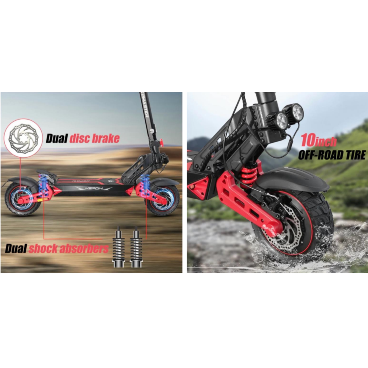 KEPOW K2 Master – Trottinette électrique double moteur 2000W Electrique Performance